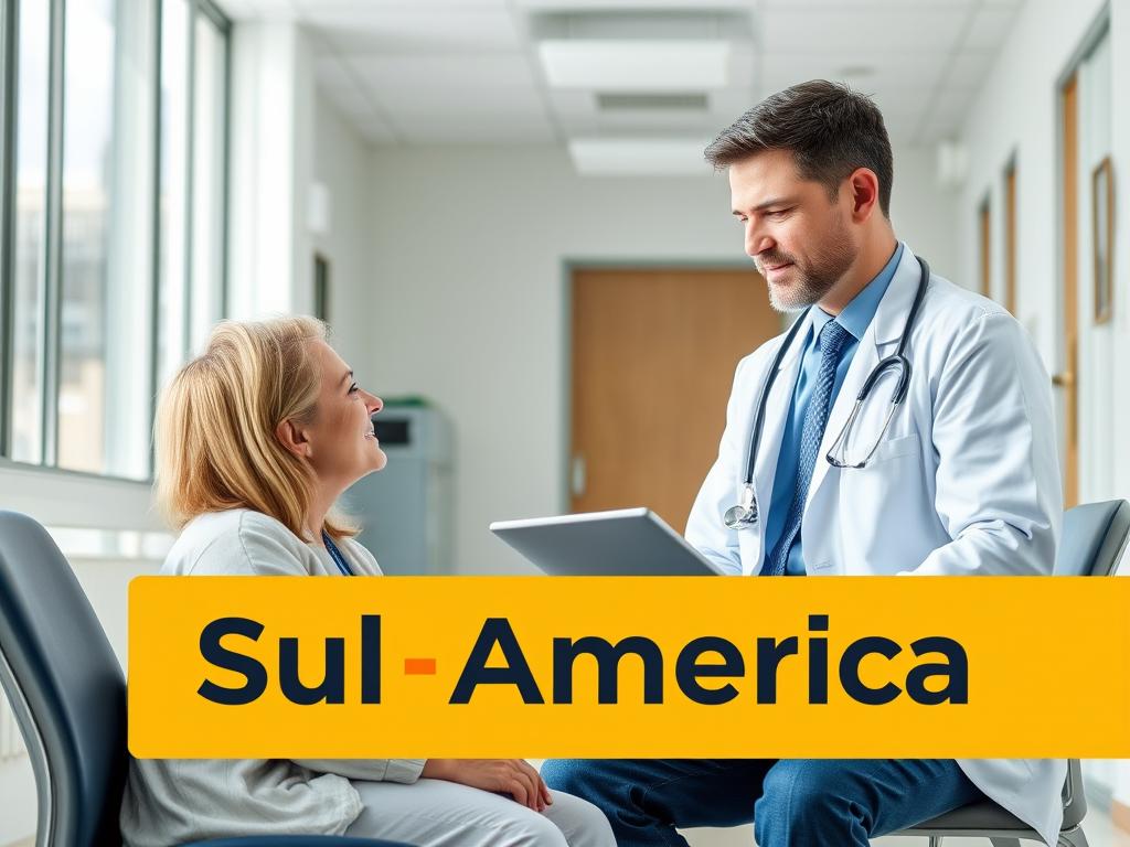 Médico atendendo paciente em hospital da rede credenciada SulAmérica plano de saúde Médico atendendo paciente em hospital da rede credenciada SulAmérica plano de saúde