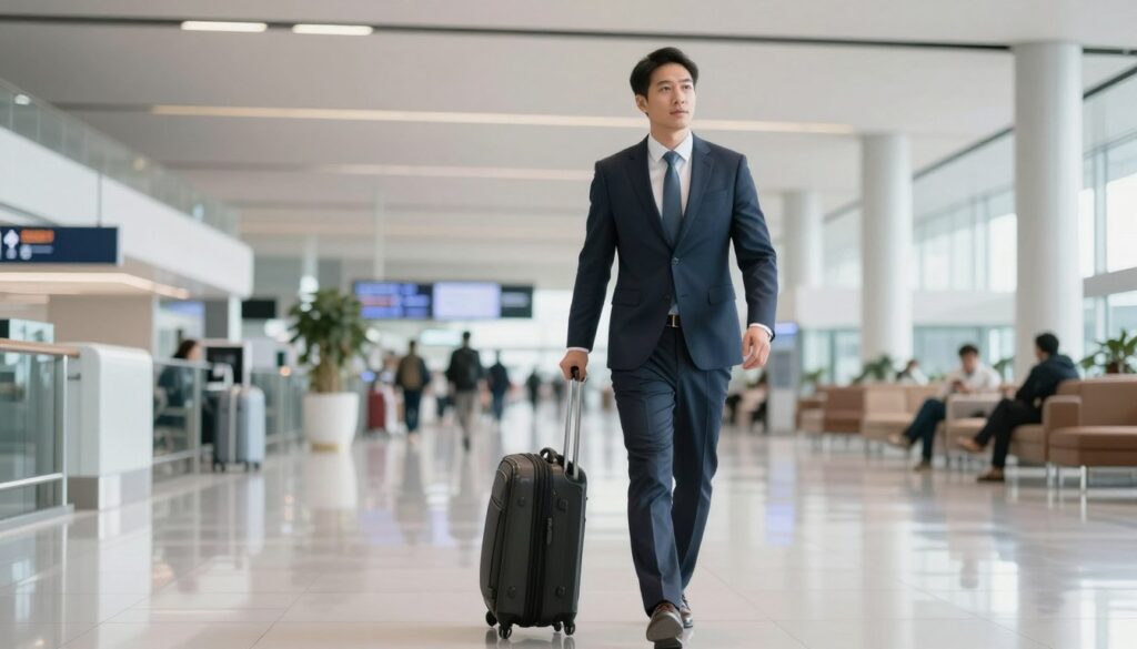 profissional viajando com segurança